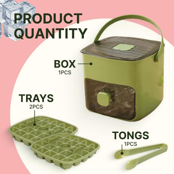 Ice Cube Tray with Lid and Bin Set, Ice Trays for Freezer