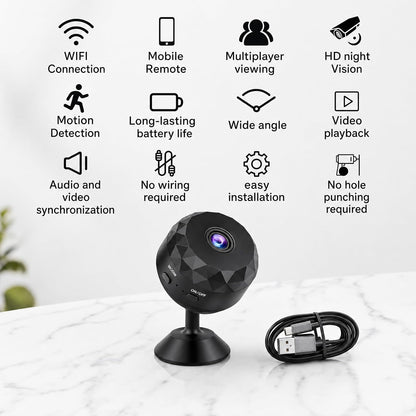 Mini Magnetic WiFi Security Camera 1080P HD with Night Vision & Motion Detection