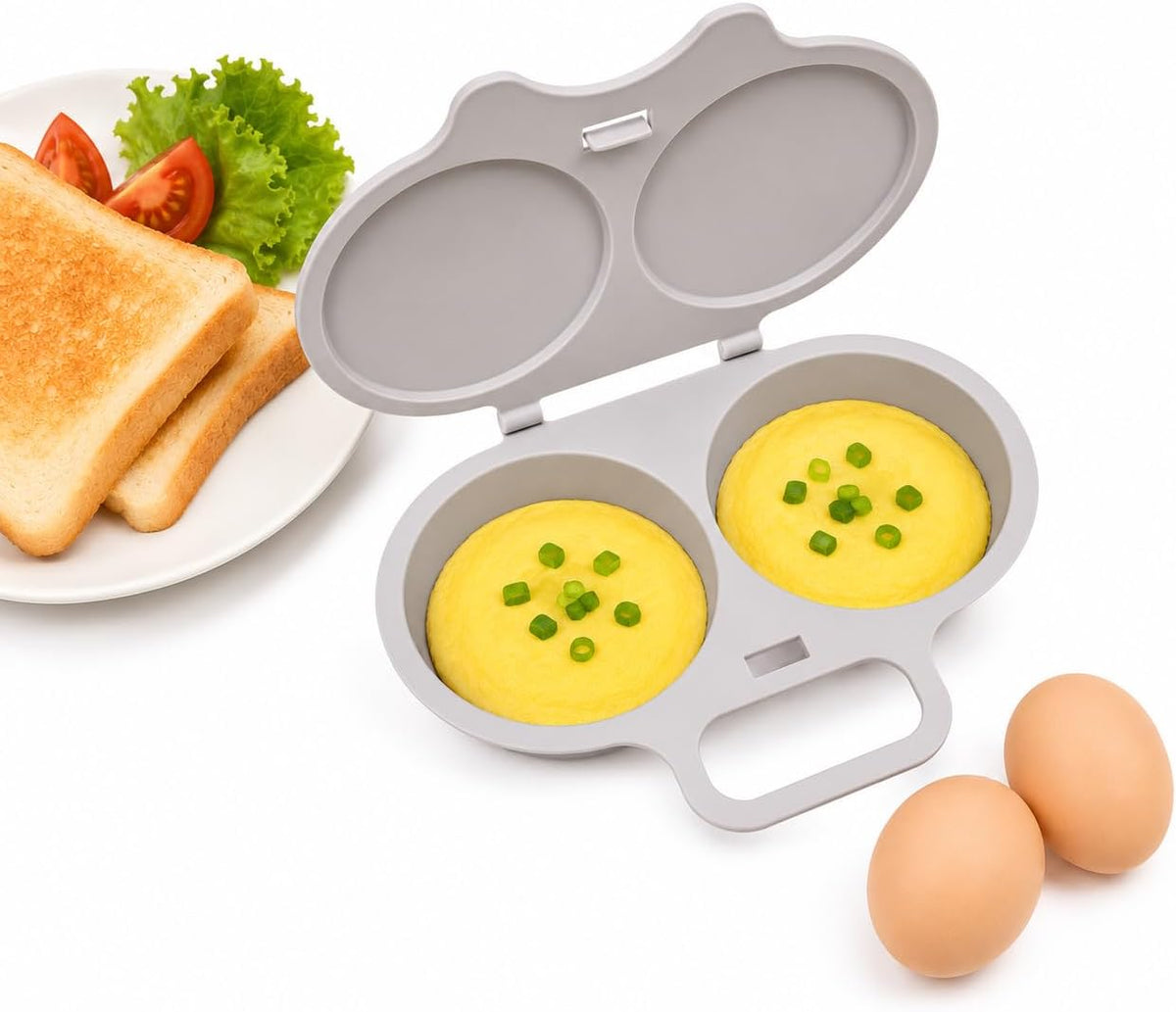 Dual Cavity Microwave Egg Poacher, New Microwave Egg Cooker for Home Kitchen Use