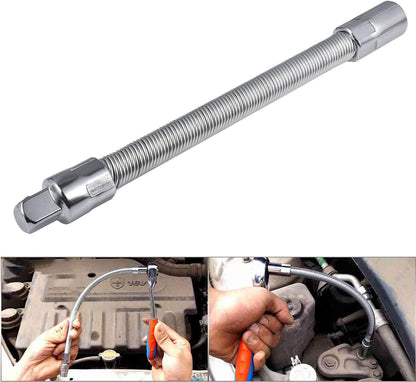 Flexible Socket Extension Ratchet, Made of Heat-Treated Chrome Vanadium Steel with Flexible Spring Steel Shaft