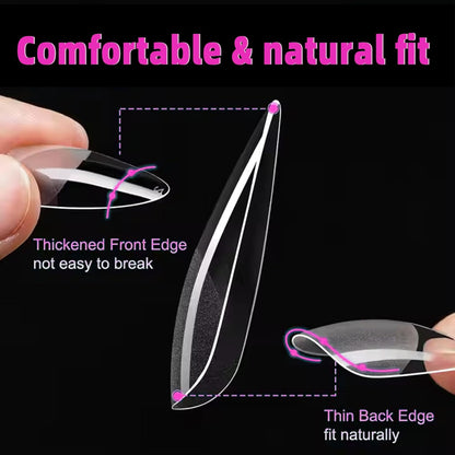 600pcs Almond Nail Tips Medium Fake Nails - Soft Gel Nail Tips Almond Shape