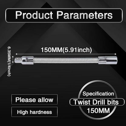 Flexible Socket Extension Ratchet, Made of Heat-Treated Chrome Vanadium Steel with Flexible Spring Steel Shaft