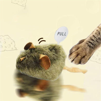 2Pcs Plush Squeaky Plush Cats Toy Automatic Electronic Moving Mouse Kitten Toy