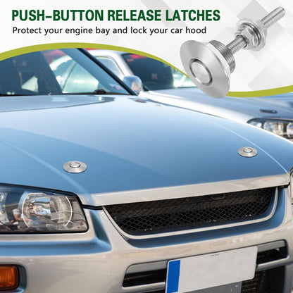 4Pcs 1.25 Inch Universal Aluminum Vehicle Hood Pins Silver Quick Release Lock Latch Bumper License Plate Lock Clip Diameter