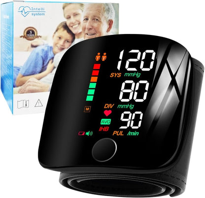 Blood Pressure Monitor Automatic Wrist Machine Large Backlit Display