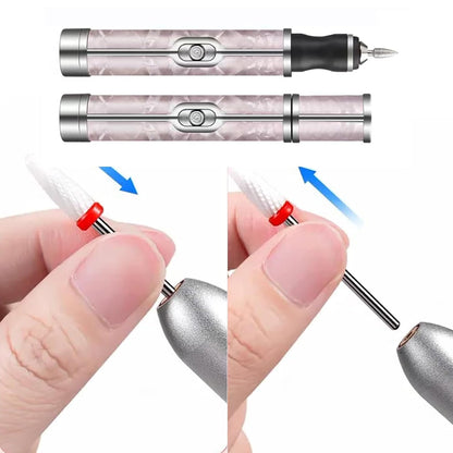 1 Set Portable Electric Nail Drill Kit with LCD Display, USB Rechargeable