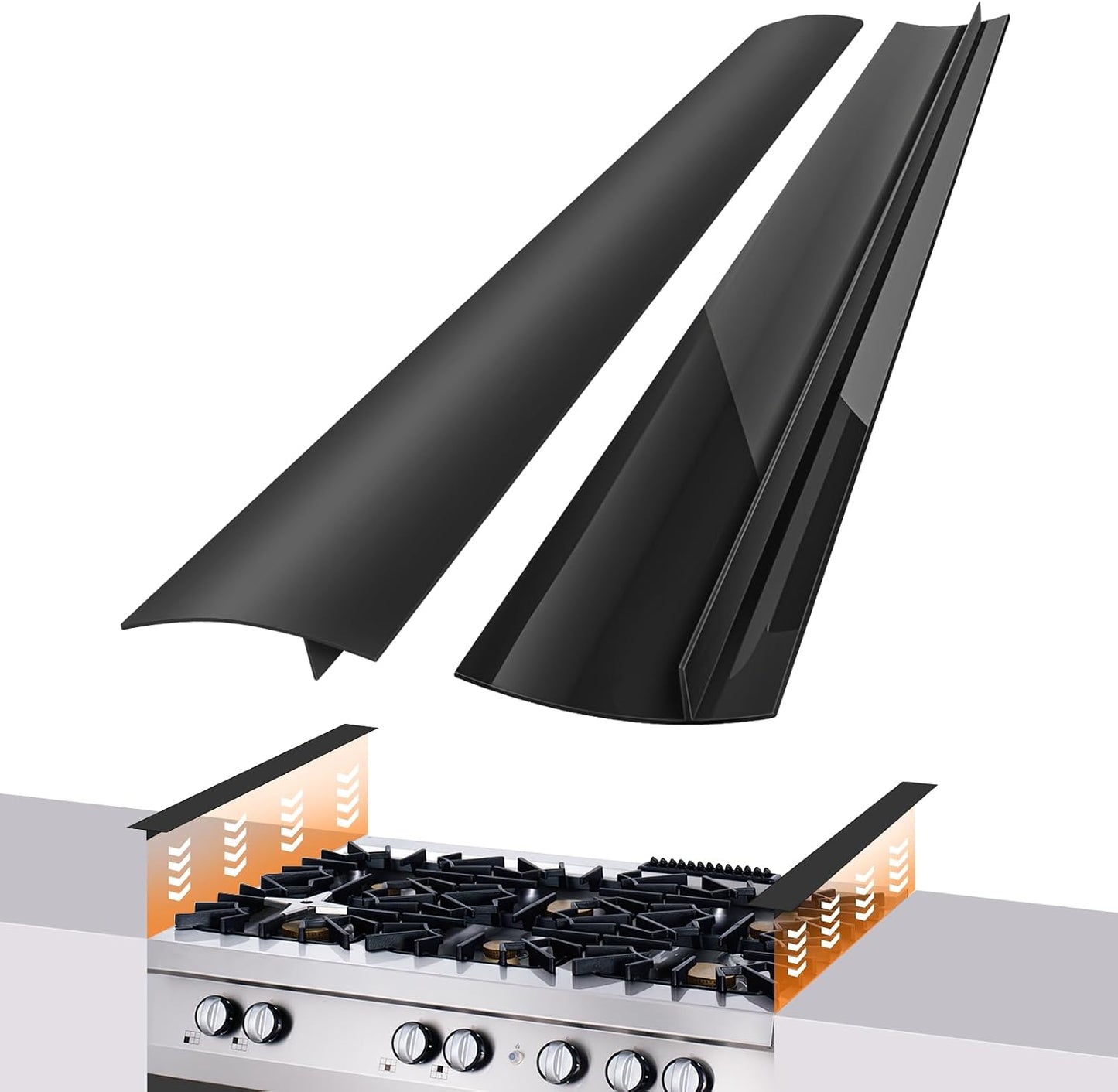 2 Pack Silicone Stove Gap Covers,Heat Resistant Oven Gap Filler Seals Gaps