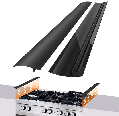 2 Pack Silicone Stove Gap Covers,Heat Resistant Oven Gap Filler Seals Gaps