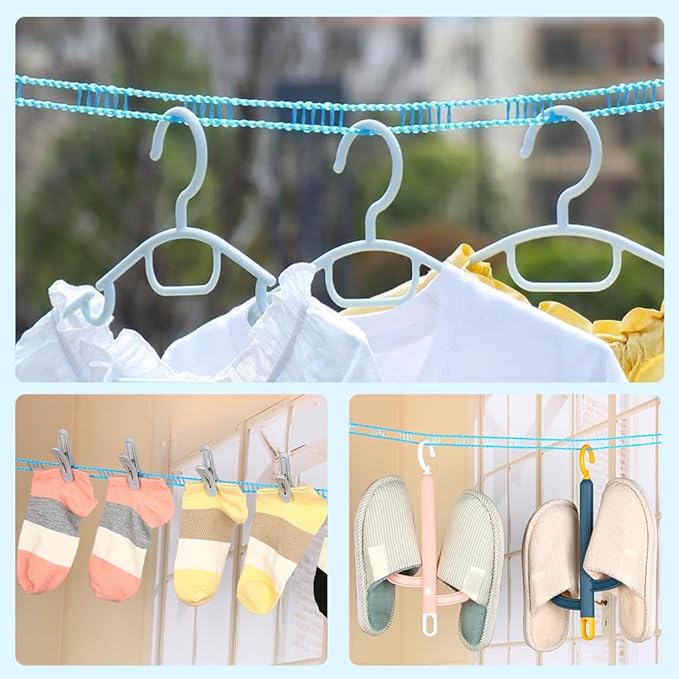 3-Meter Outdoor Retractable Clothesline – Portable, Non-Slip Nylon Material