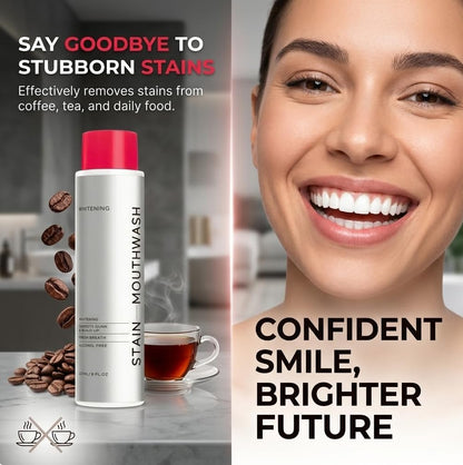 Stain Mouthwash - Alcohol-Free Gunk Removing Oral Rinse for Build-Up Control & Fresh Breath