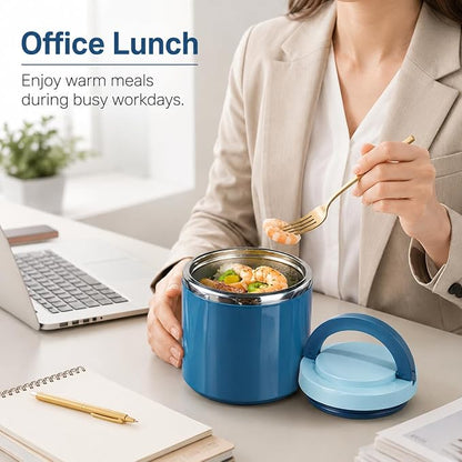 21.3oz Leakproof Stainless Steel Thermal Lunch Container for Hot and Cold Food