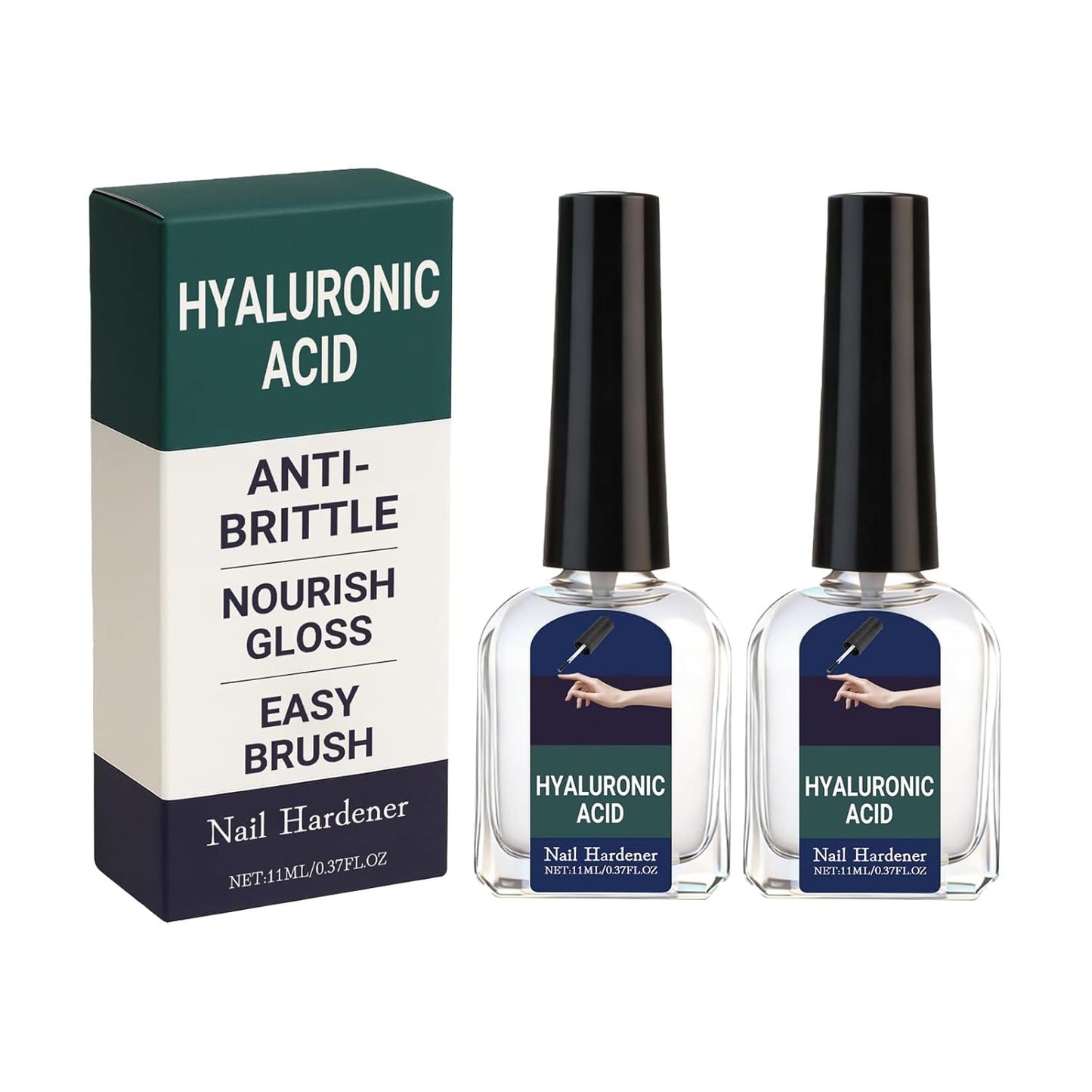 2Pcs Nail Strengthener & Repair Serum, Hydrating Nail Care for Weak, Dry & Peeling Nails