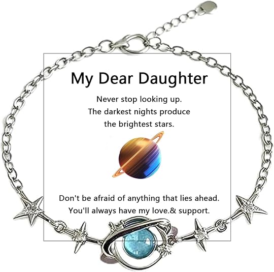 2PCS To My Daughter Gift Star Moon Bracelet for Beautiful Daughter Granddaughter