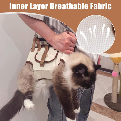 Dog Lift Harness,Adjustable Crossbody Shoulder Strap Cat Carrier Sling with Side Storage Pocket & 120cm Leash