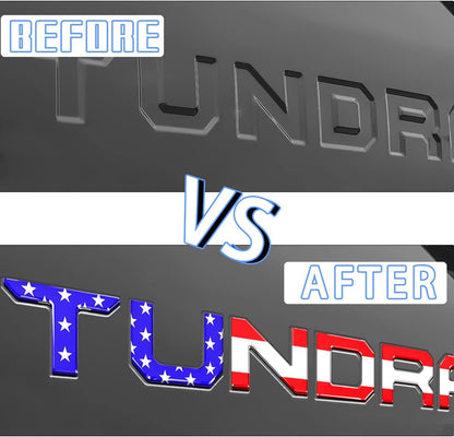 All-New Upgrade Tundr Truck Accessories Badge Tailgate Insert Letters 3D Raised Rear Emblems, ABS Plastic Inserts
