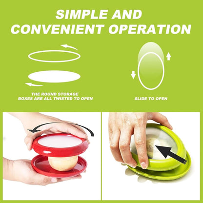 4Pcs Fresh Food Storage Containers – Reusable Produce Keepers for Avocados, Onions, Tomatoes & Garlic