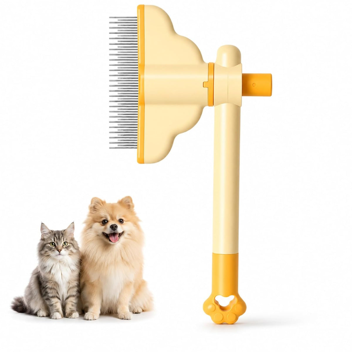 2PCS Flea Comb for Cats Dogs,Stainless Steel Rotate Brush Head Freely