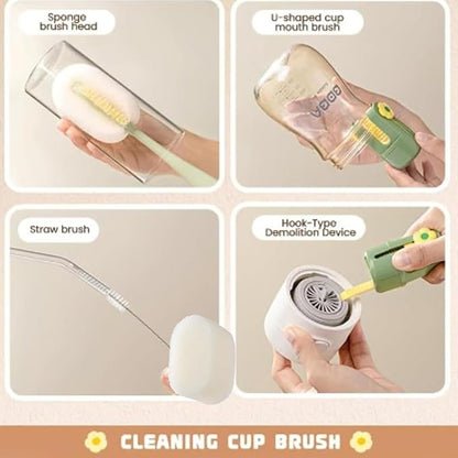 2Pcs 5 in 1 Multifunctional Portable Gap Cleaning Brush, Long Handle Multi-Function Insulation Cups Brushs