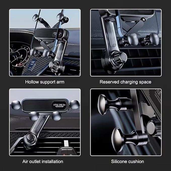 2Pcs Car Phone Holder ABS Car Vent Phone Mount Universal Gravity Link Air Vent Clip Design