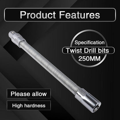 Flexible Socket Extension Ratchet, Made of Heat-Treated Chrome Vanadium Steel with Flexible Spring Steel Shaft
