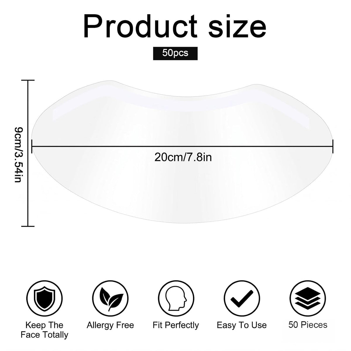 50 Pcs Microblading Shower Face Shields, Disposable Face Visor Masks