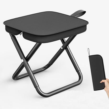 Portable Stool, 12 Inch Small Folding Stool for Hiking and Fishing, Hold Up to 350LBS