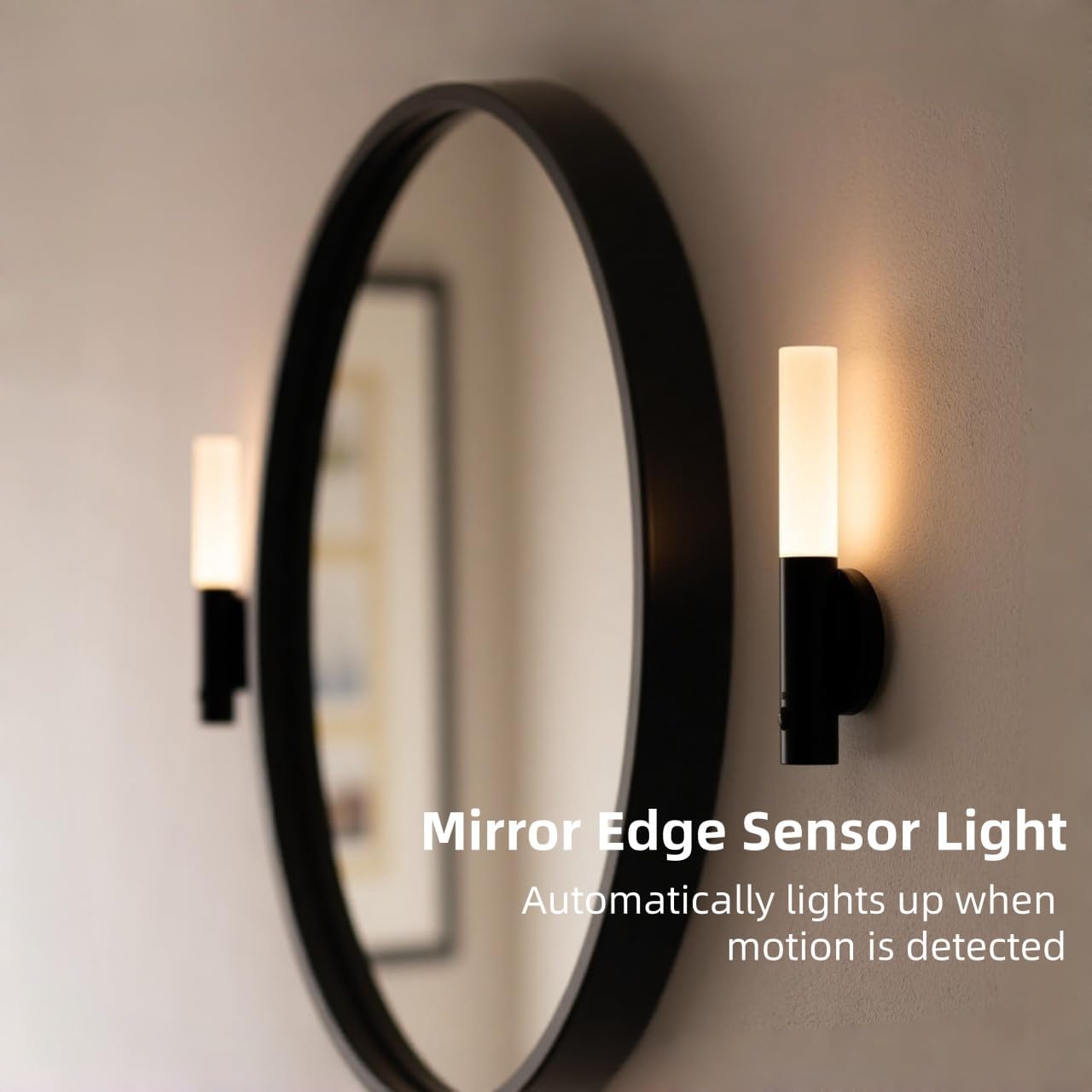 2Pcs Wooden Smart Motion-Sensor LED Night Light / Rechargeable Wall Light