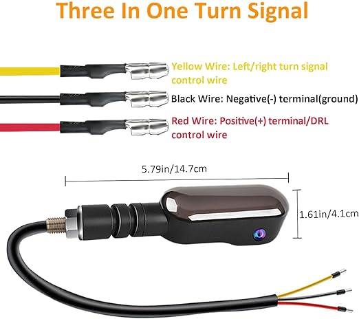2PCS LED Motorcycle Turn Signals Projector Blinkers with Projection Arrow, Front Rear Turn Signal Lights for Motorcycles Indicators