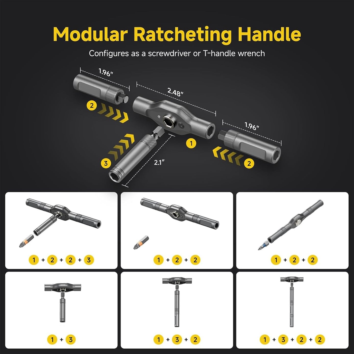 24 in 1 Magnetic Screwdriver Set, DIY Ratchet Handle Detachable Versatile Toolkit