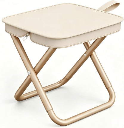 Portable Stool, 12 Inch Small Folding Stool for Hiking and Fishing, Hold Up to 350LBS