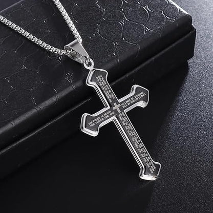 Saint St. Benedict Jesus Cross Pendant Necklace Men And Women Religious Christian Catholic Amulet Stainless Steel Jewelry