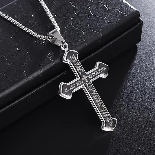Saint St. Benedict Jesus Cross Pendant Necklace Men And Women Religious Christian Catholic Amulet Stainless Steel Jewelry