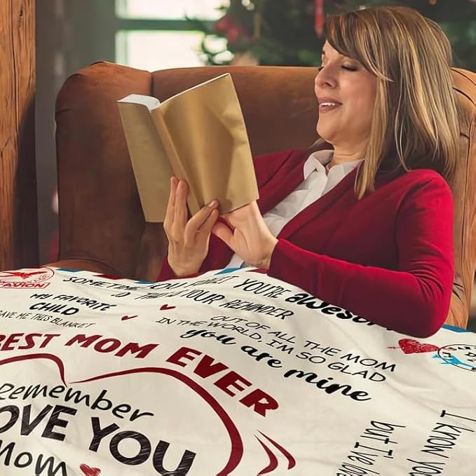 59"x39" Blanket Gifts for Mom I Love You Best Mom from Daughter & Son Ideal Gift
