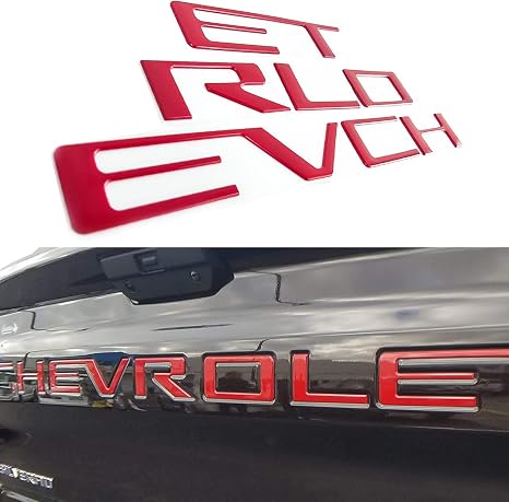 Tailgate Inserts Letters Compatible for 2019-2025 Sverado, 3D Raised & Strong Adhesive Decals Letters