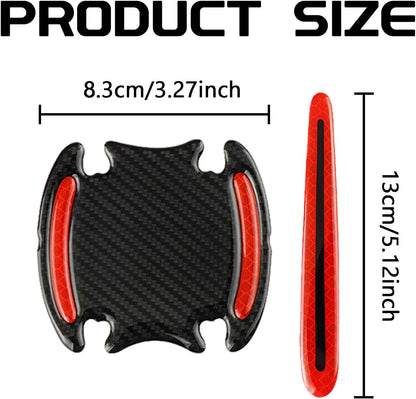 8Pcs Car Door Handle Protector Compatible, Reflective Safety Strips, Night Warning Anti-Scratch Exterior Decals