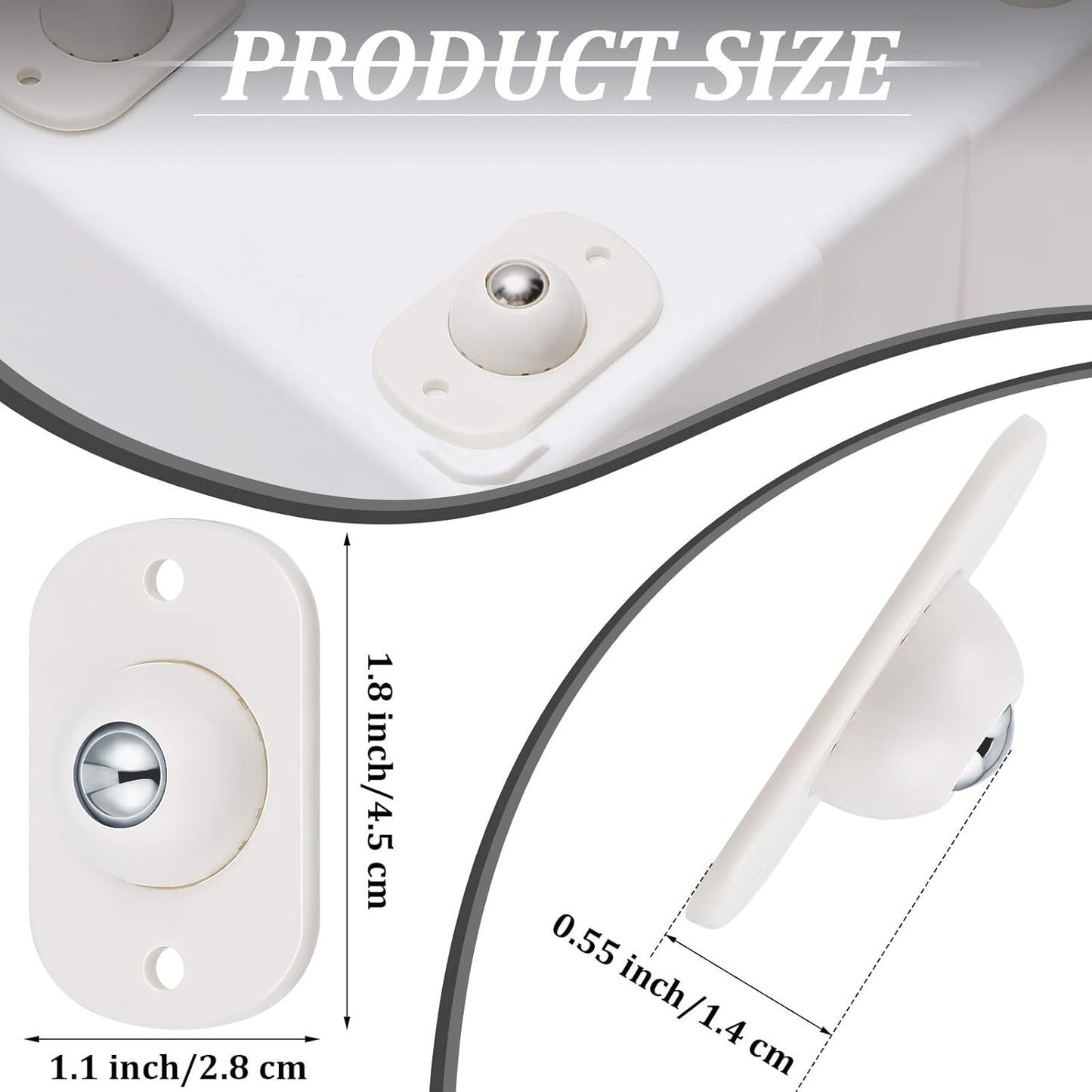 16 Pcs Self Adhesive Caster Wheels Appliance Rollers Appliance Sliders