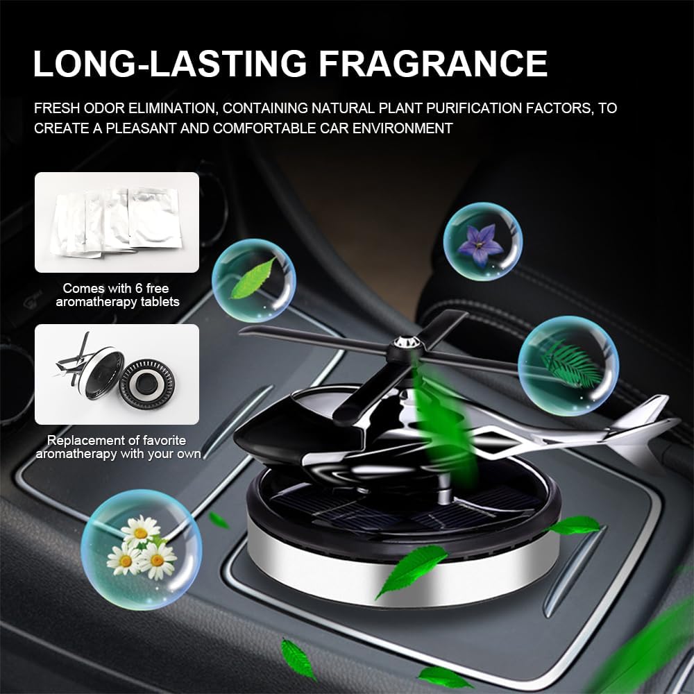 Creative Helicopter Solar Energy Rotating Aromatherapy Aviation Al Alloy Diffuser