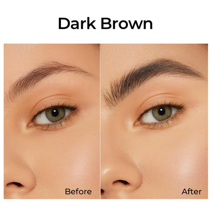 2Pcs 24H Lock Eyebrow Gel - Waterproof Brown Eyebrow Styling Gel with Built-in Brush