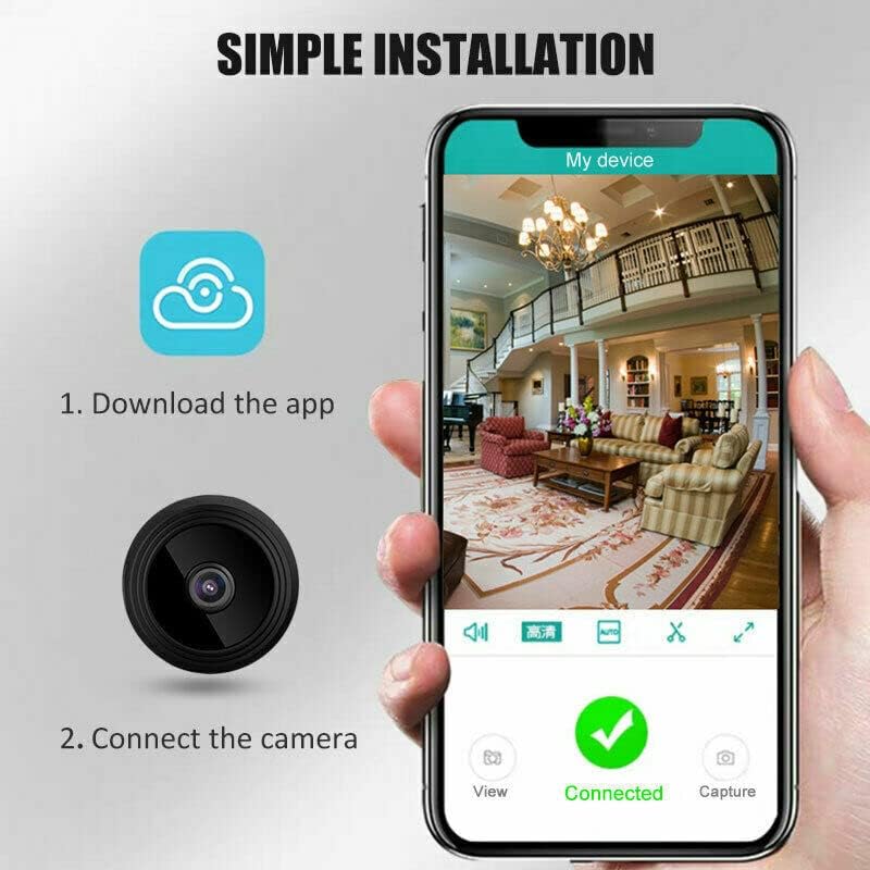 2PCS Mini Hidden Wireless WiFi Camera HD 1080P with Audio and Video