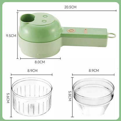 4 in 1 Multi-Functional Portable Electric Vegetable Cutter Set, Wireless Vegetable Processor