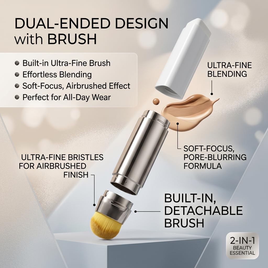 4-in-1 Dual-Ended Color-Changing Natural Longwear Foundation Stick