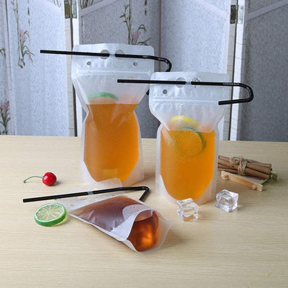 30Pcs Drink Pouches with Straws, Freezable Drink Bags Juice Pouches for Adults and Kids