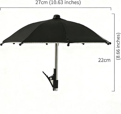 Mini Cell Phone Umbrella Clip, Outdoor Phone Sun Shade Shield with Flexible Angle Design