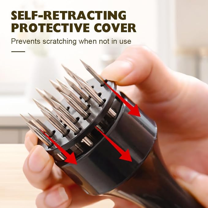 Meat Tenderizer Tool, 16-Needle Stainless Steel Meat Injector, Steak