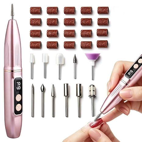 32PCS Cordless Nail Drill Electric Nail File Kit, Rechargeable Efile Set