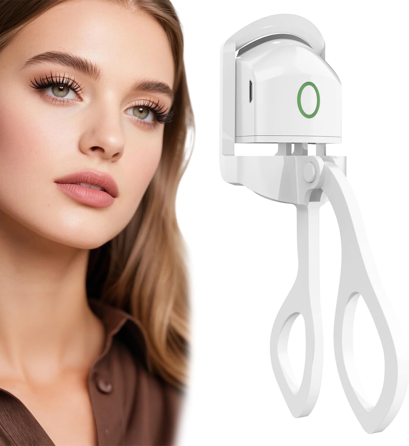 Heated Eyelash Curler - 2-Level Temperature Adjustment, 8-Second Quick Heating