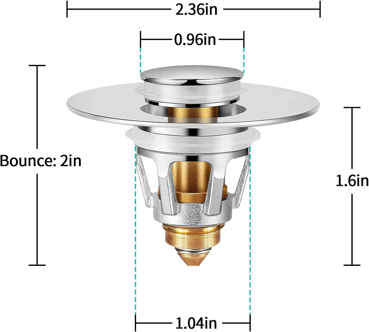 Sink Stopper, Bathroom Sink Drain Strainer with Hair Catcher