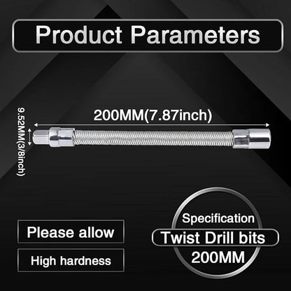 Flexible Socket Extension Ratchet, Made of Heat-Treated Chrome Vanadium Steel with Flexible Spring Steel Shaft