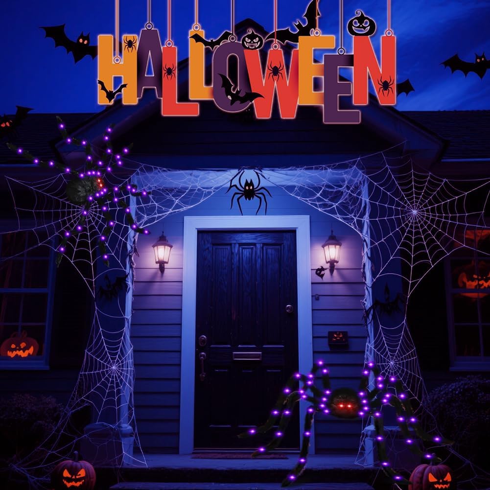 Halloween Outdoor Decorations Giant Spider Large Spider for Yard Lawn