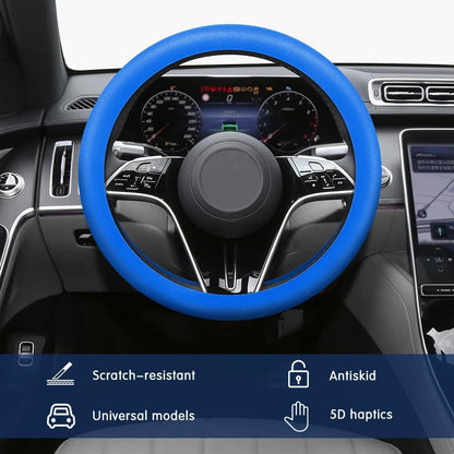 Silicone Car Steering Wheel Protective Cover, 33-40 CM Anti-Slip Soft Comfortable Steering Wheel Cover